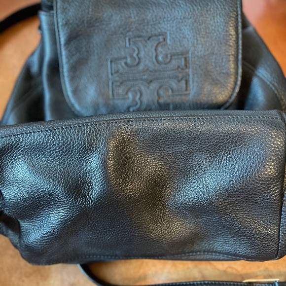 Tory Burch Harper Black Leather Backpack - Picture 9 of 9